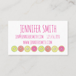 Bright Citrus Fruit Lemon Lime Grapefruit Orange Business Card