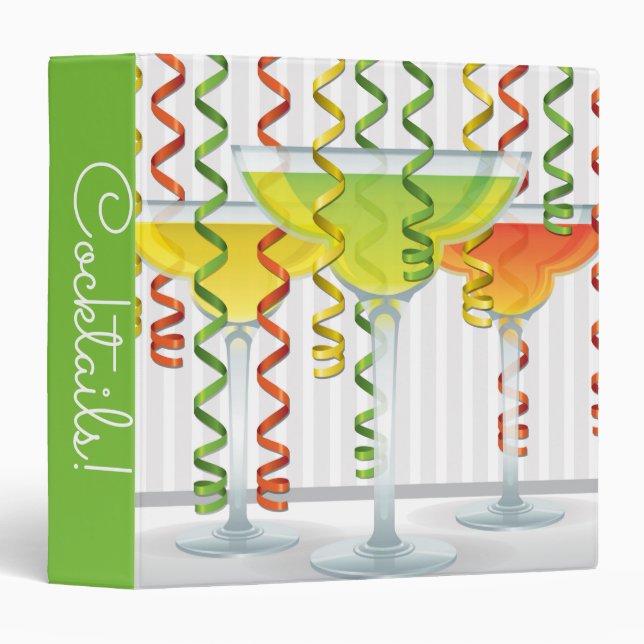 Bright cocktail and ribbon binder (Front/Spine)