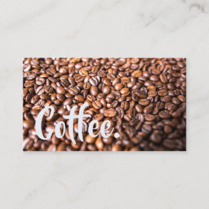Bright Coffee Beans Simple Double Punch Loyalty Card