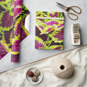 Bright Coleus Leaf Design Wrapping Paper