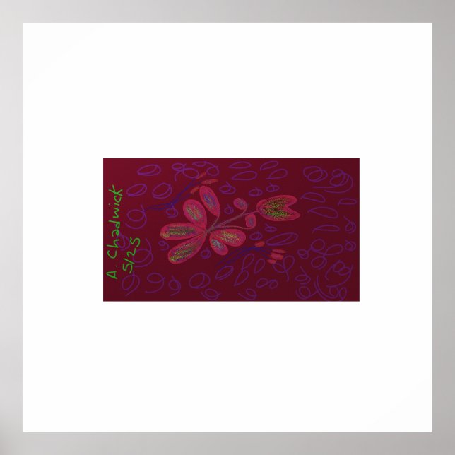 Bright Color Floral Stretted Canvas Impression (Devant)