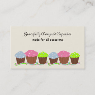 Bright Colored Cupcakes Business Card