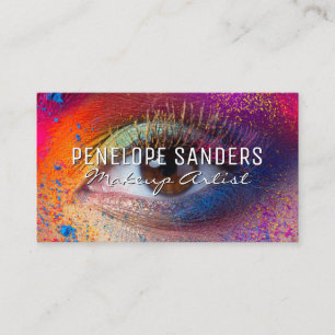 Bright Colored Fashion Make Up   Womans Eye Business Card