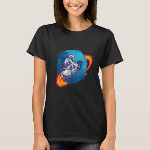 Bright Colored Graphic of Space Astronaut on a Roc T-Shirt