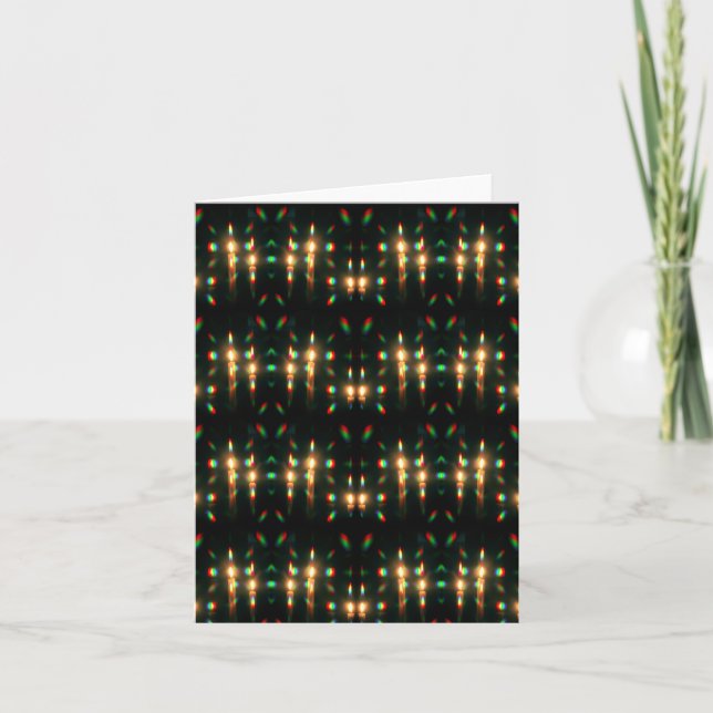 Bright Colored Lights Candles Card (Front)