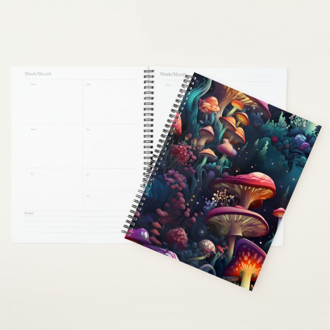 Bright Colored Mushrooms Planner (Display)