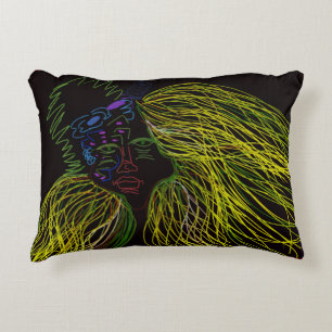 Bright Colored Puppet Accent Pillow