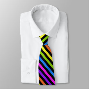 Bright Colored Stripes with Black Tie