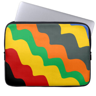Bright colored wavy ocean waves gradient  laptop sleeve