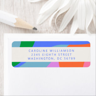 Bright Colorful Abstract Art Shower Return Address