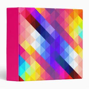 Bright Colorful Abstract Geometric Pattern Binder