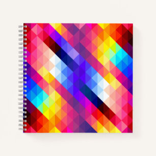 Bright Colorful Abstract Geometric Pattern Notebook