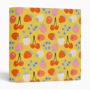 Bright Colorful Berry Fruit Pattern Binder