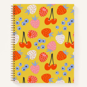 Bright Colorful Berry Fruit Pattern Notebook