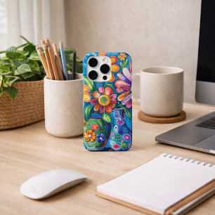 Bright Colorful Floral iPhone 16 Pro Case