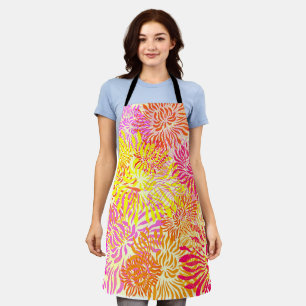 Bright Colorful Floral Spring Flowers Print Apron