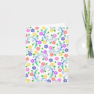 Bright, Colorful, Floral Swirly Birthday Card