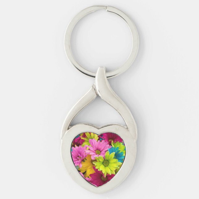 BRIGHT COLORFUL FLOWERS KEYCHAIN (Front)