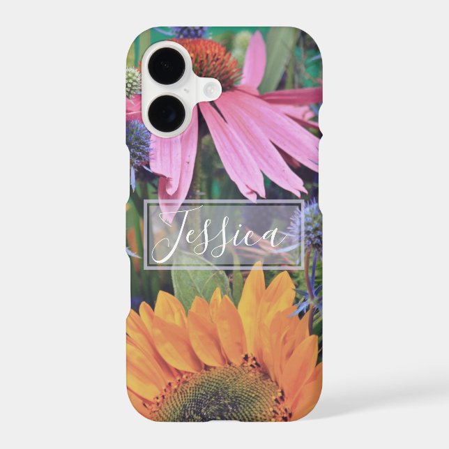 Bright Colorful Flowers Photo Personalised (Verso)