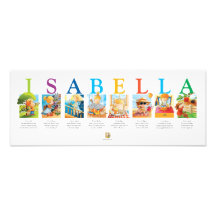 Bright & Colorful "Isabella" Name Print