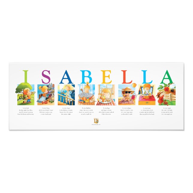 Bright & Colorful "Isabella" Name Print (Front)