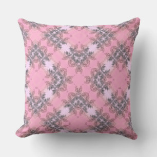 Bright colorful ornament with palm leaves art throw pillow