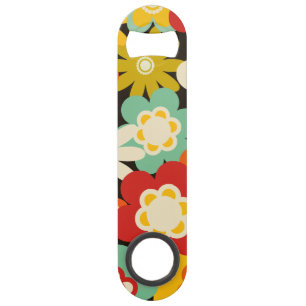 Bright Colorful Retro Cute Floral Pattern Bar Key