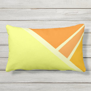Bright Colorful Yellow Orange Summer Retro Lumbar Pillow