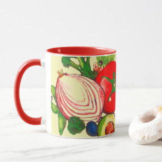 Bright Colors Vegetables Art Mug