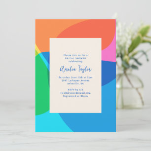 Bright Colour Block Geometric Modern Bridal Shower Invitation