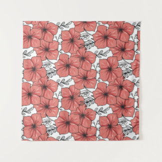 Bright Colour Floral Sketch, Seamless. Tapestry