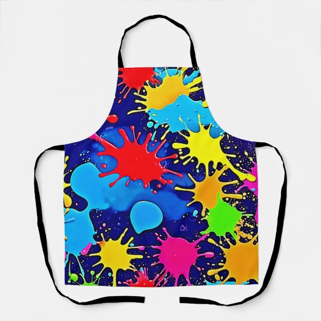 Bright Colour Splatter Apron (Front)