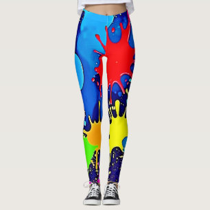 Bright Colour Splatter Leggings