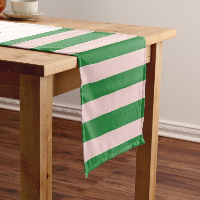 Bright Colour Stripes Modern Personalized Message Short Table Runner (In Situ)
