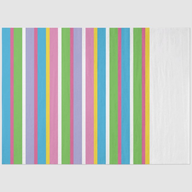 Bright Colour Stripes NAME Modern Summer Fun Hip Tissue Paper (Front)
