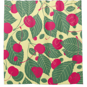 Bright colour summer pattern with cherries. Illust