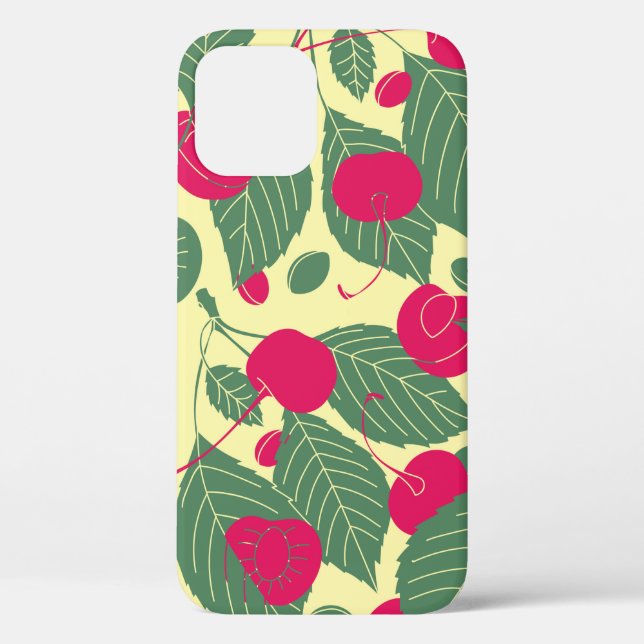 Bright colour summer pattern with cherries. Illust Case-Mate iPhone Case (Back)