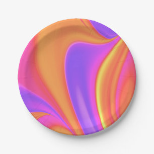 Bright Colour Swirl Paper Plate