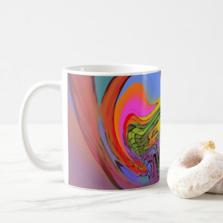 Bright colour wave abstract design with triangle coffee mug