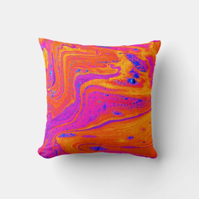 Bright Coloured Abstract Art Throw Pillow (Front)
