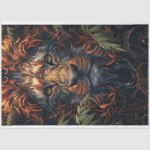 Bright Coloured Abstract Lion Decoupage Tissue Paper