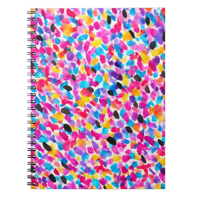 Bright Coloured Abstract Watercolor  Notebook (Front)