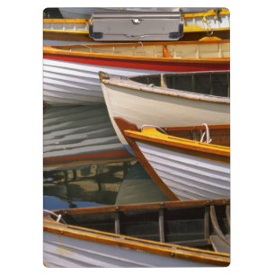 Bright coloured boats at the Wooden Boat Centre Clipboard