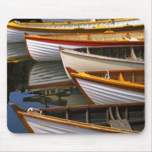 Bright coloured boats at the Wooden Boat Centre Mouse Pad