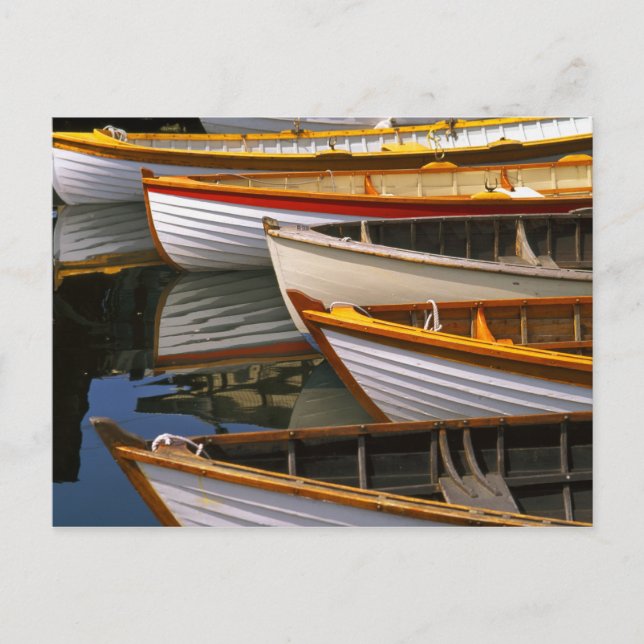 Bright coloured boats at the Wooden Boat Centre Postcard (Front)