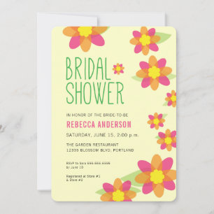 Bright Coloured Flowers Bridal Shower Invitation