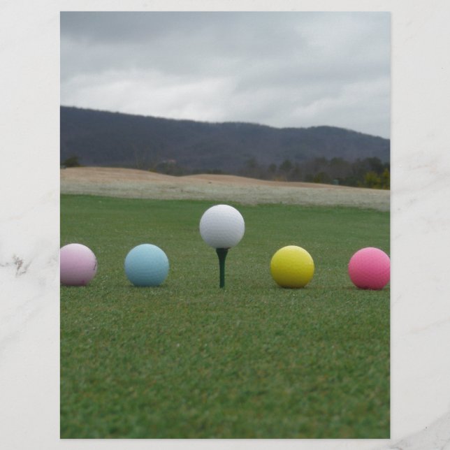 bright coloured Golf Balls on a mountain (Front)