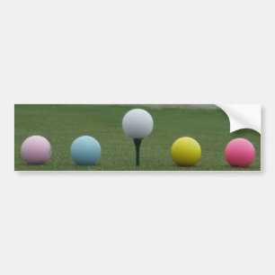 bright coloured Golf Balls on a mountain Bumper Sticker
