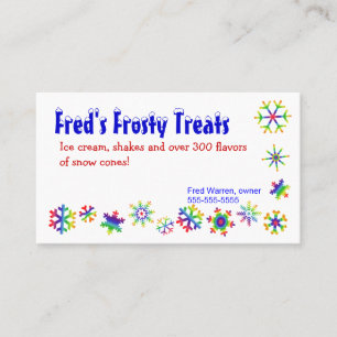 Bright Coloured Snowflakes Business Card