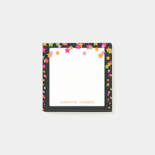 Bright Coloured Star Confetti, Personalized Post-it Notes